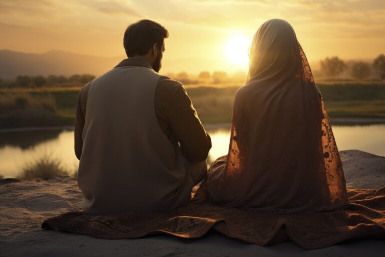 back-view-islamic-couple-spending-time-together back-view-islamic-couple-spending-time-together